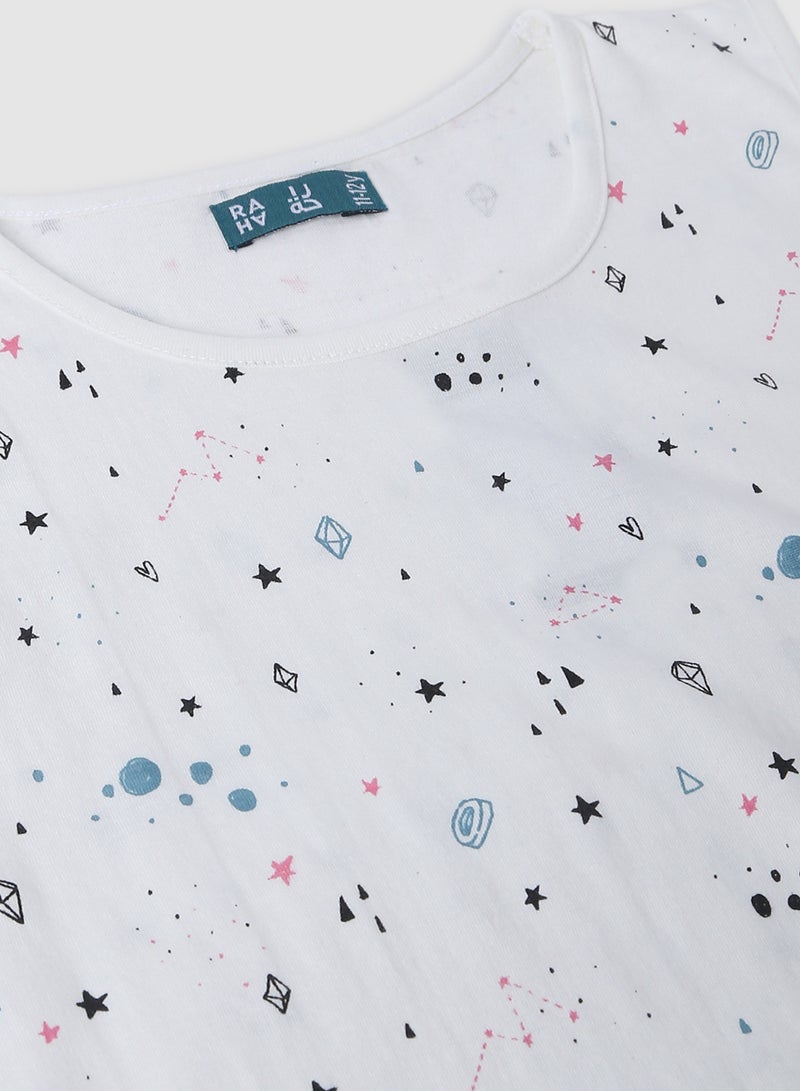 RAHA Long lasting Stylish Boys Printed T-Shirt White  - Image 3