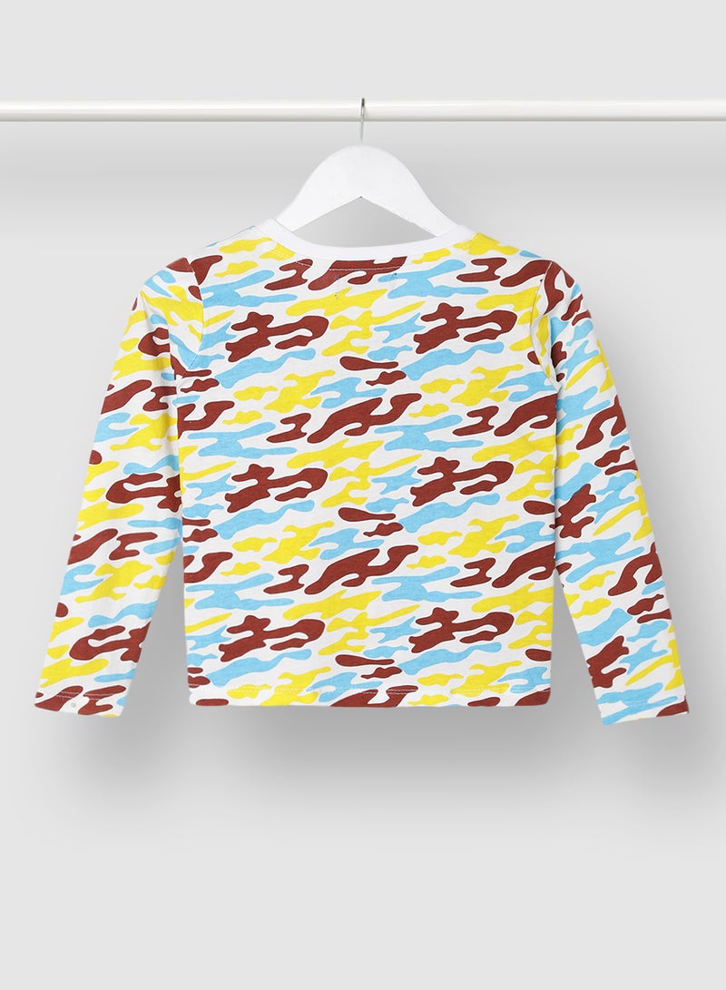 RAHA Boys Printed Stylish Long lasting T-Shirt Yellow  - Image 2