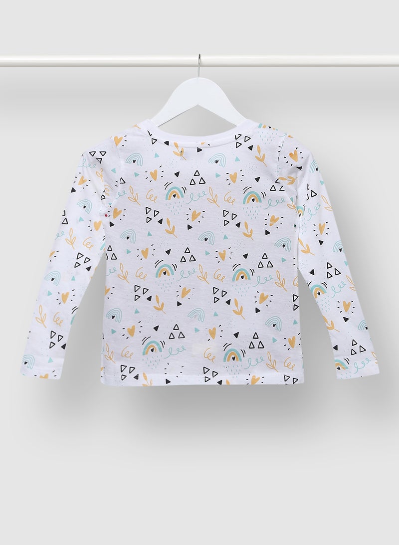 RAHA - Boys Printed Trendy Long lasting T-Shirt White - Image 1