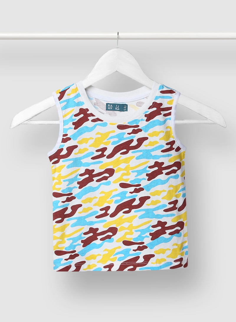 RAHA - Trendy Boys Stylish Printed T-Shirt Brown - Image 1