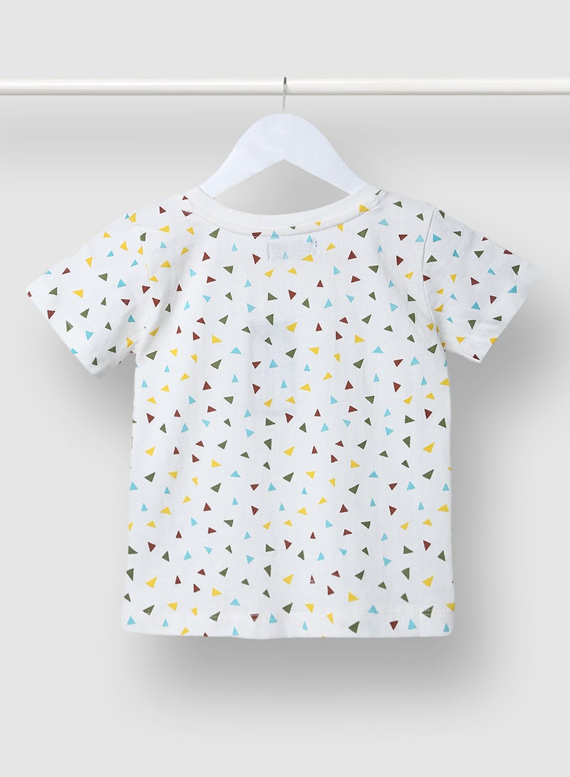 Boys Trendy Cotton Stylish Printed T-Shirt White / Yellow - v1634562972/N45999348V_2