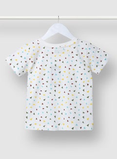 RAHA Boys Trendy Cotton Stylish Printed T-Shirt White / Yellow  - Image 2