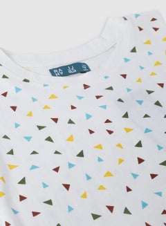 RAHA Boys Trendy Cotton Stylish Printed T-Shirt White / Yellow  - Image 3