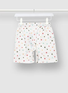 RAHA Boys Printed Cotton Shorts White/Dark Green/Red  - Image 2