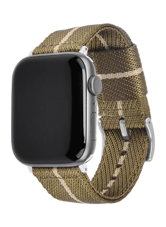 HuHa Replacement Strap For Apple Watch Series 7 45mm/6,SE,5,4 44mm/3,2,1 42mm Brown/Beige - Image 2