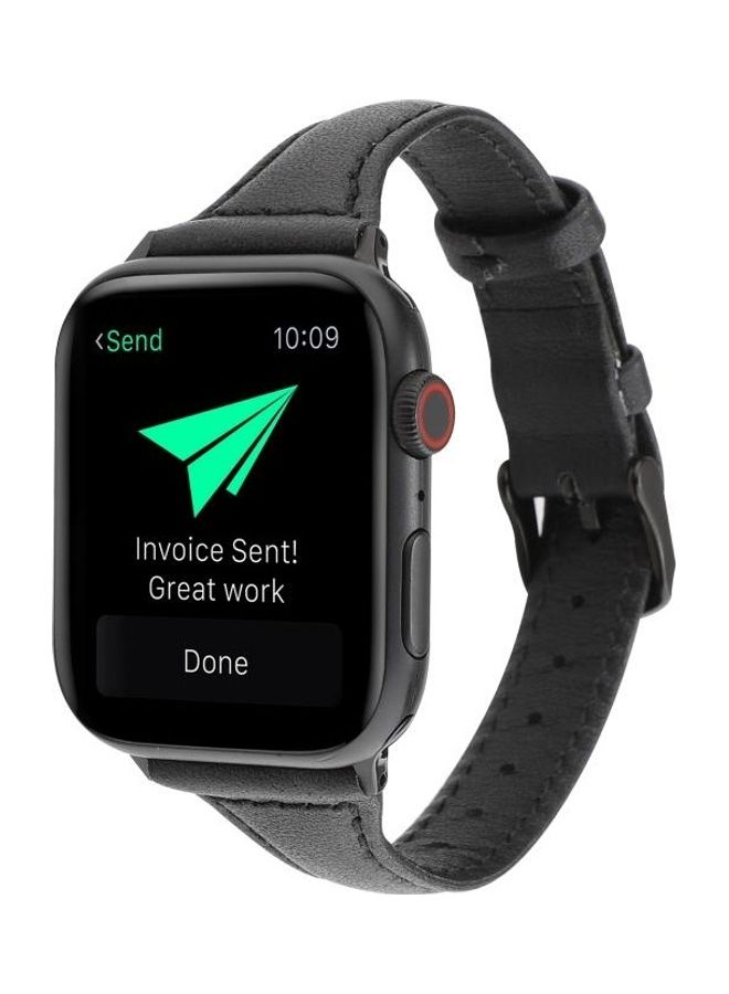 HuHa Crazy Horse Texture Genuine Watchband Black - Image 3