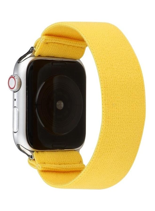 HuHa Solid Colour Silicone Replacement Strap Watchband For Apple Watch Series 1/2/3/4/5/6/7/SE 42-44-45mm Yellow - Image 1