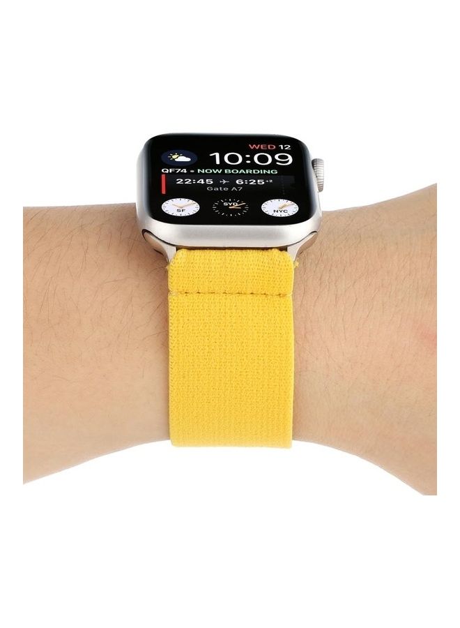 HuHa Solid Colour Silicone Replacement Strap Watchband For Apple Watch Series 1/2/3/4/5/6/7/SE 42-44-45mm Yellow - Image 4