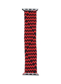 Mixed Colour Nylon Braided Single Loop Replacement Watchbands For Apple Watch Series 7/6/5/4/3/2/1/SE 41/40/38mm Red/Black