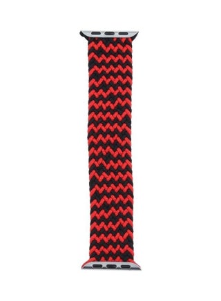 Mixed Colour Nylon Braided Single Loop Replacement Watchbands For Apple Watch Series 7/6/5/4/3/2/1/SE 41/40/38mm Red/Black - v1634564244/N51420999A_1
