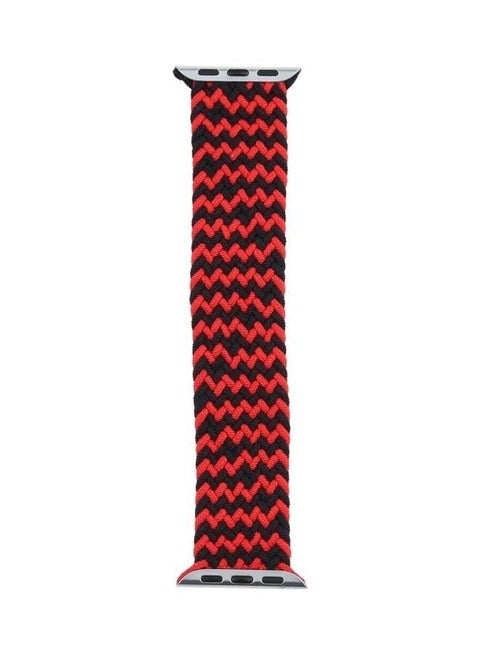 Mixed Colour Nylon Braided Single Loop Replacement Watchbands For Apple Watch Series 7/6/5/4/3/2/1/SE 41/40/38mm Red/Black