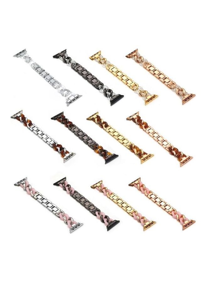 HuHa - Ethnic Replacement Watchband for Apple Watch Series 1/2/3/4/5/6/7/SE 42/44/45mm Silver/Tortoiseshell - Image 1