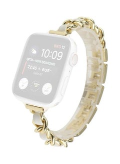Replacement Strap For Apple Watch Series Gold/White