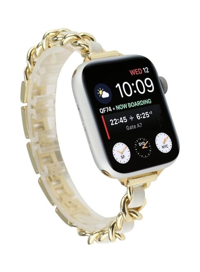 HuHa - Replacement Strap For Apple Watch Series Gold/White - Image 1