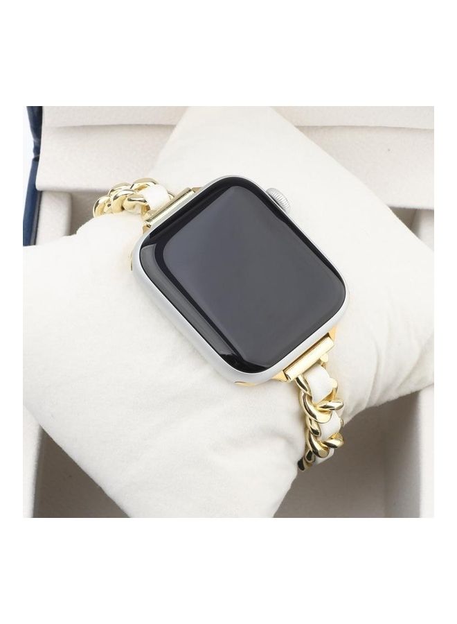 HuHa - Replacement Strap For Apple Watch Series Gold/White - Image 1