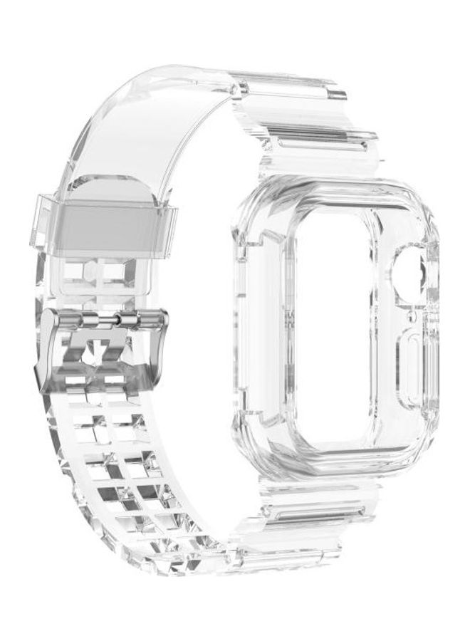 HuHa Silicone Integrated Replacement Strap Watchband For Apple Watch Series 7/6/SE/5/4/3/2/1 45/44/42mm Transparent - Image 1