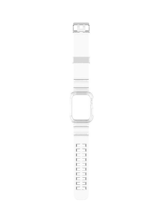 HuHa Silicone Integrated Replacement Strap Watchband For Apple Watch Series 7/6/SE/5/4/3/2/1 45/44/42mm Transparent - Image 2