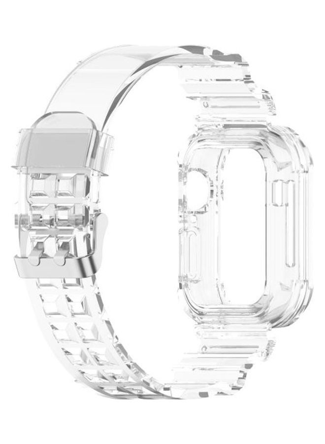 HuHa Silicone Integrated Replacement Strap Watchband For Apple Watch Series 7/6/SE/5/4/3/2/1 45/44/42mm Transparent - Image 3