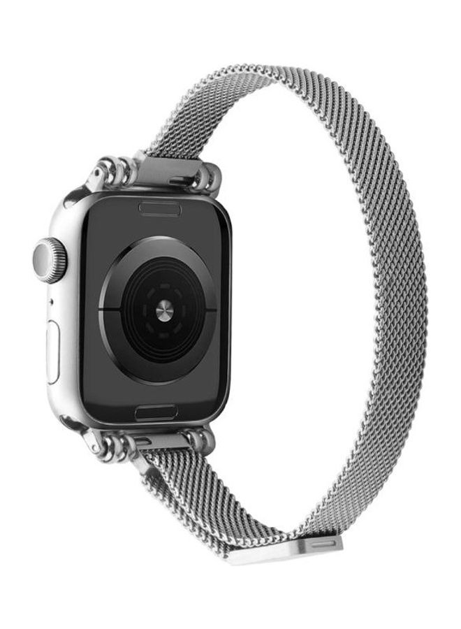 HuHa - Milan Bracelet Stainless Steel Watch Strap For Apple Watch Series 7/6/5/4/3/2/1/SE 41/40/38mm Silver - Image 1