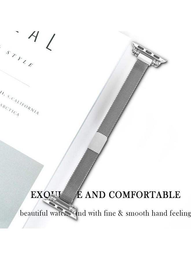 HuHa - Milan Bracelet Stainless Steel Watch Strap For Apple Watch Series 7/6/5/4/3/2/1/SE 41/40/38mm Silver - Image 1