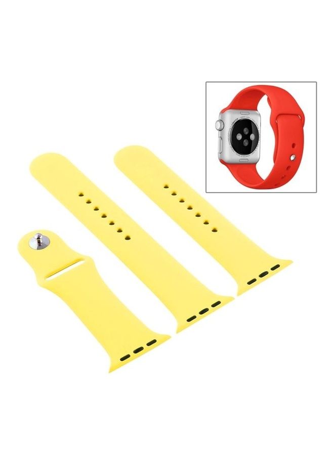 HuHa Replacement Watchband for Apple Watch Series 7/6/5/4/3/2/1/SE 38/40/41mm Shiny Yellow  - Image 4