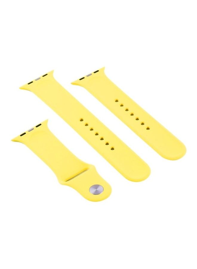 HuHa Replacement Watchband for Apple Watch Series 7/6/5/4/3/2/1/SE 38/40/41mm Shiny Yellow  - Image 3