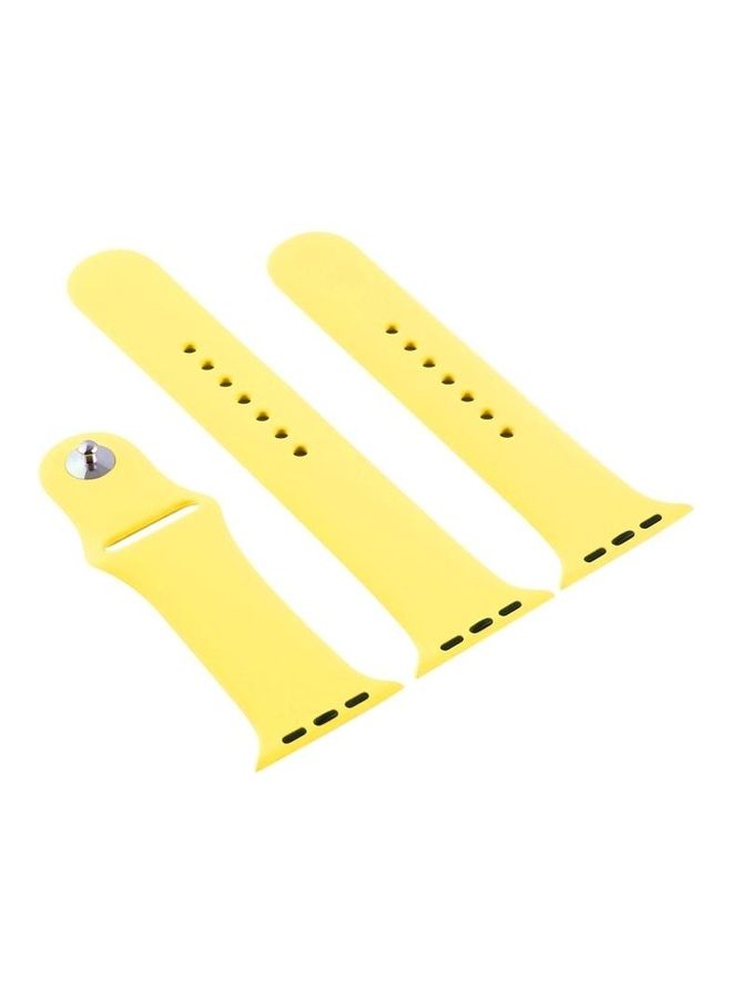 HuHa Replacement Watchband for Apple Watch Series 7/6/5/4/3/2/1/SE 38/40/41mm Shiny Yellow  - Image 2