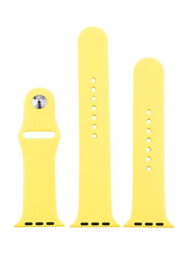 HuHa Replacement Watchband for Apple Watch Series 7/6/5/4/3/2/1/SE 38/40/41mm Shiny Yellow  - Image 5
