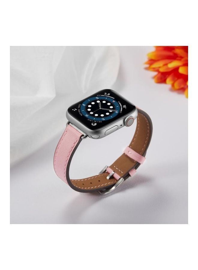 HuHa - Ethnic Replacement Watchband for Apple Watch Series 1/2/3/4/5/6/7/SE 38/40/41mm Pink - Image 1