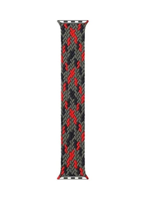 Nylon Braided Single Loop Replacement Watchband For Apple Green Camouflage
