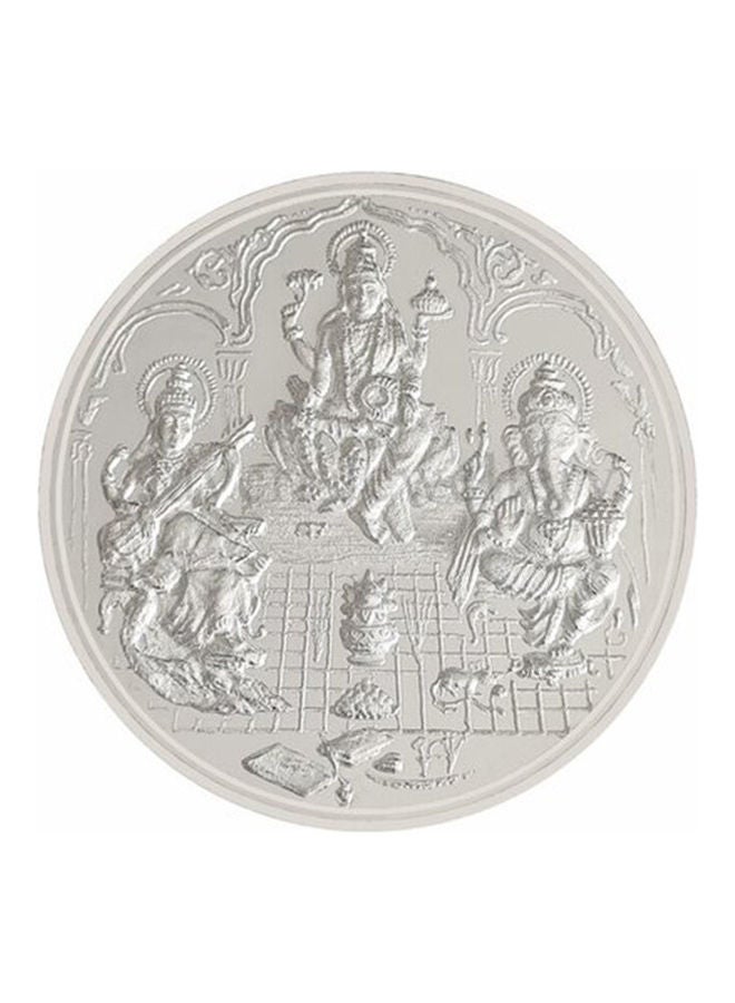 Javeri Jewellery Pure 999 Silver Coin Laxmi Ganesh Saraswati 50g