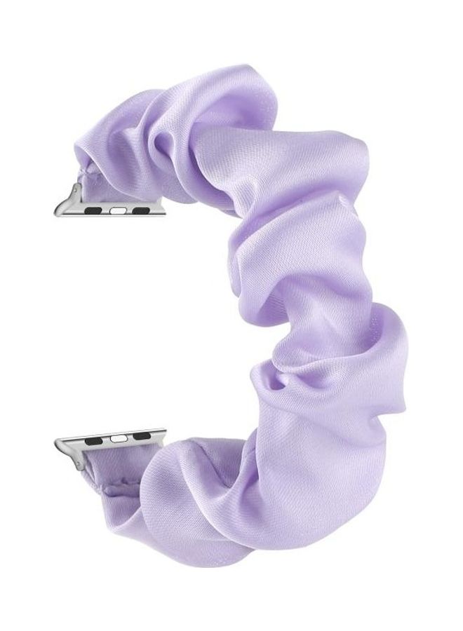 HuHa Scarf Hair Tie Replacement Watchbands For Apple Watch Series 7/6/SE/5/4/3/2/1 41/40/38mm Light Purple - Image 4