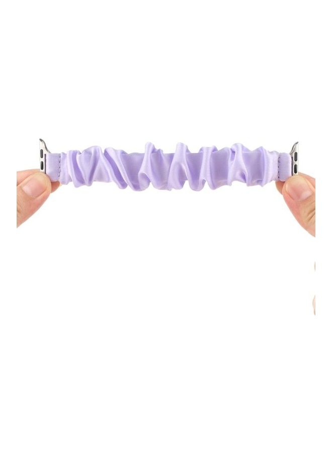 HuHa Scarf Hair Tie Replacement Watchbands For Apple Watch Series 7/6/SE/5/4/3/2/1 41/40/38mm Light Purple - Image 5