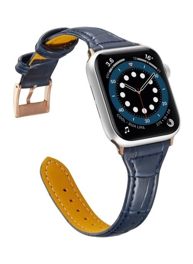 HuHa Ethnic Replacement Watchband for Apple Watch Series 1/2/3/4/5/6/7/SE 42/44/45mm Midnight Blue - Image 3