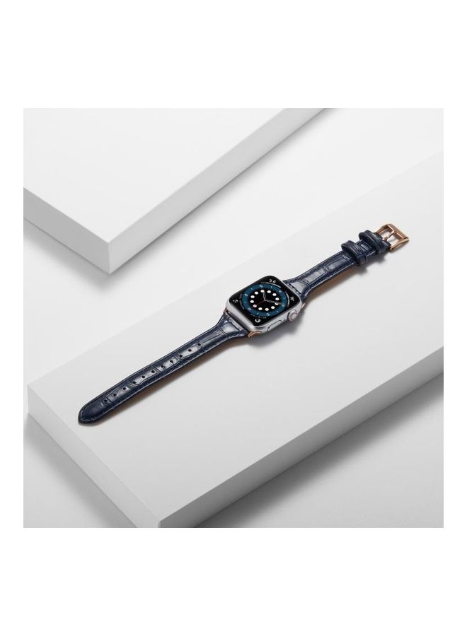 HuHa Ethnic Replacement Watchband for Apple Watch Series 1/2/3/4/5/6/7/SE 42/44/45mm Midnight Blue - Image 4