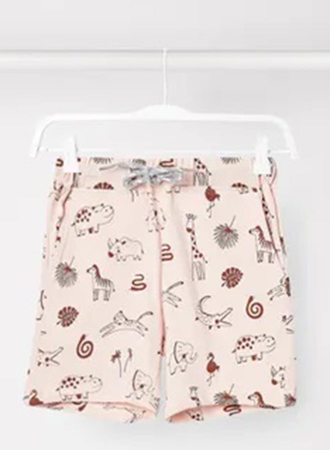 RAHA Boys Printed Shorts Light Pink/Maroon  - Image 1