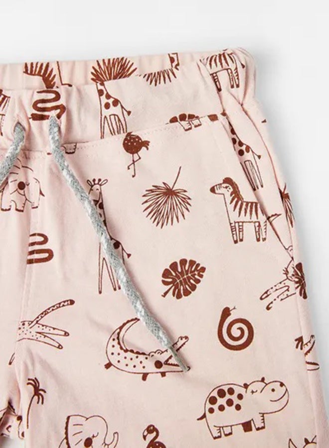 RAHA Boys Printed Shorts Light Pink/Maroon  - Image 4