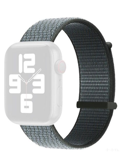 Hook and Loop Fastener Dual Section Replacement Watchband For Apple Watch Series 7/6/SE/5/4/3/2/1 42/44/45mm Storm Grey