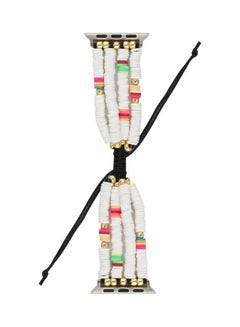 Ethnic Replacement Watchband for Apple Watch Series 1/2/3/4/5/6/7/SE 38/40/41mm White