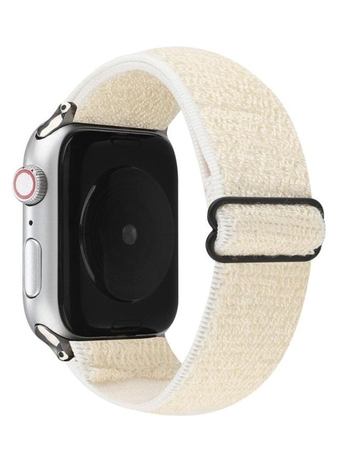 HuHa - Solid Colour Nylon Watchband For Apple Watch Series 1/2/3/4/5/6/7/SE 38-40-41mm White - Image 1