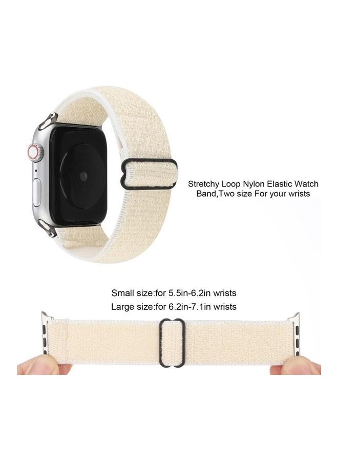 HuHa - Solid Colour Nylon Watchband For Apple Watch Series 1/2/3/4/5/6/7/SE 38-40-41mm White - Image 1