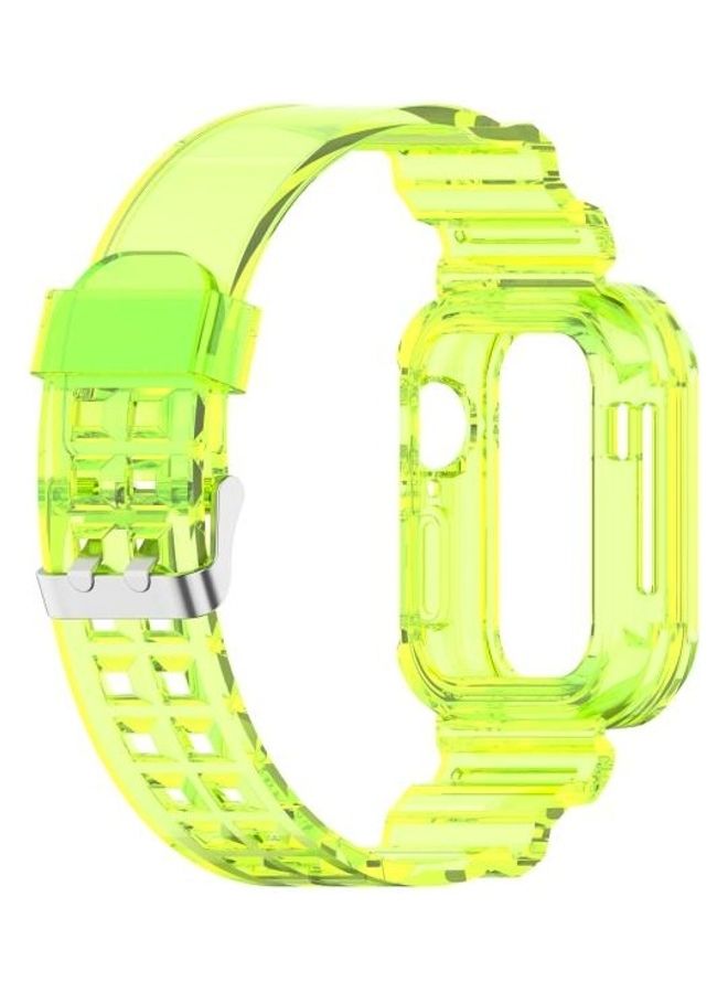 HuHa Silicone Integrated Replacement Strap Watchband For Apple Watch Series 7/6/SE/5/4/3/2/1 45/44/42mm Transparent Yellow - Image 3