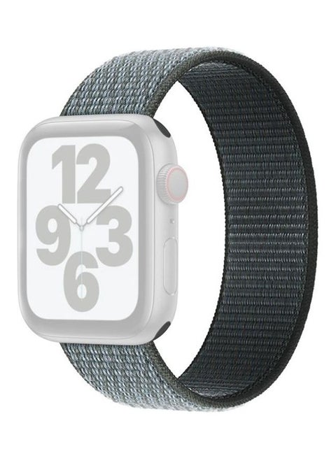 Single Lap Nylon Replacement Watchband, Size: L 165mm for Apple Watch Series 7/6/SE/5/4/3/2/1 42/44/45mm Storm Grey