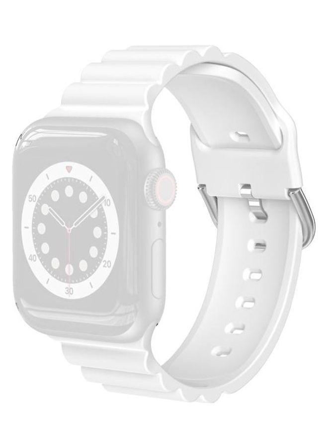 HuHa Ethnic Replacement Watchband for Apple Watch Series 1/2/3/4/5/6/7/SE 38/40/41mm White  - Image 1