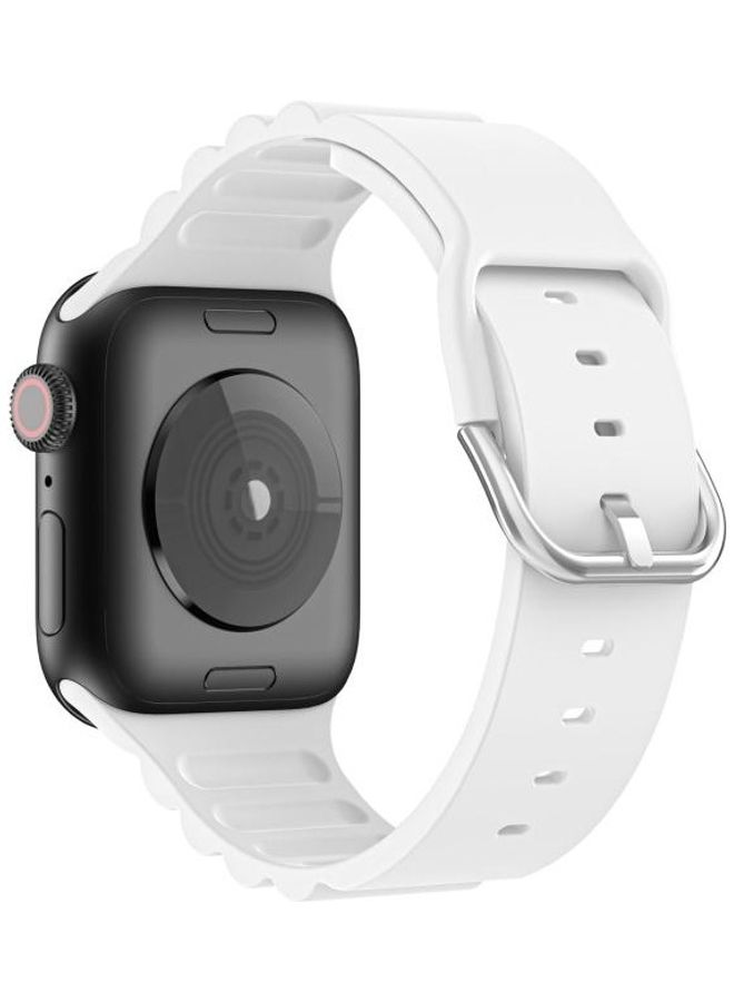 HuHa Ethnic Replacement Watchband for Apple Watch Series 1/2/3/4/5/6/7/SE 38/40/41mm White  - Image 2