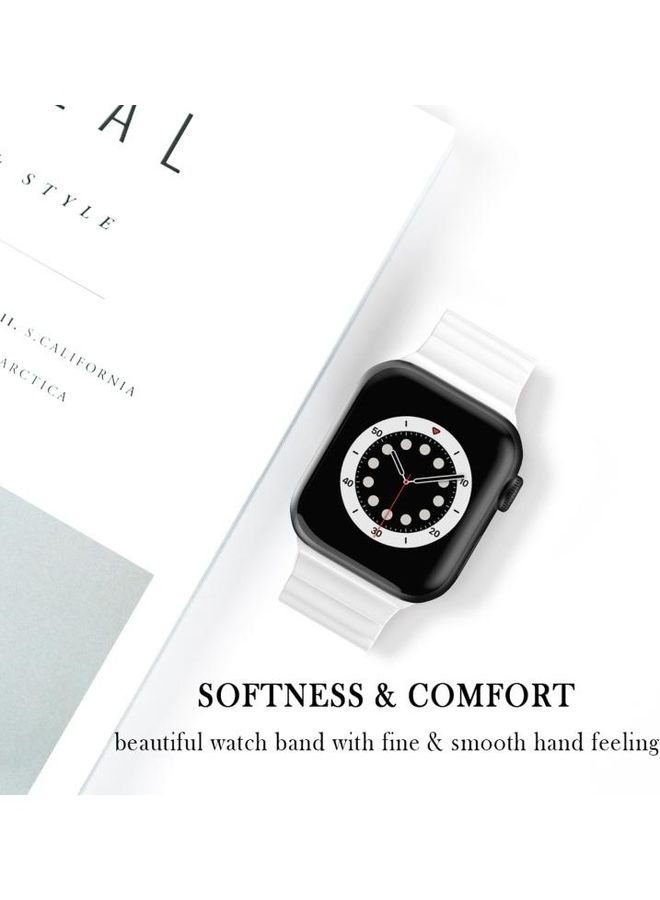 HuHa Ethnic Replacement Watchband for Apple Watch Series 1/2/3/4/5/6/7/SE 38/40/41mm White  - Image 4
