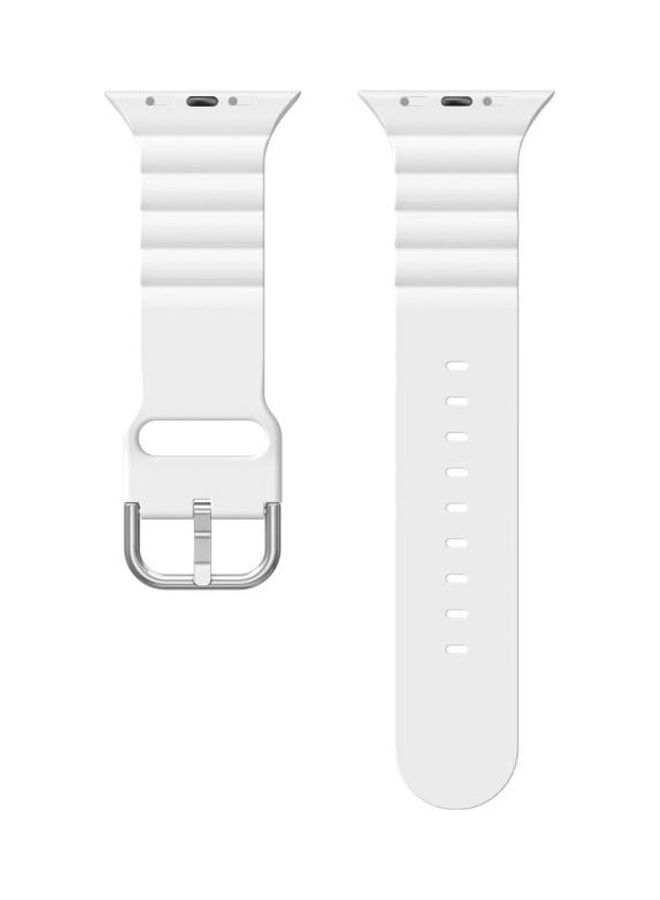 HuHa Ethnic Replacement Watchband for Apple Watch Series 1/2/3/4/5/6/7/SE 38/40/41mm White  - Image 3