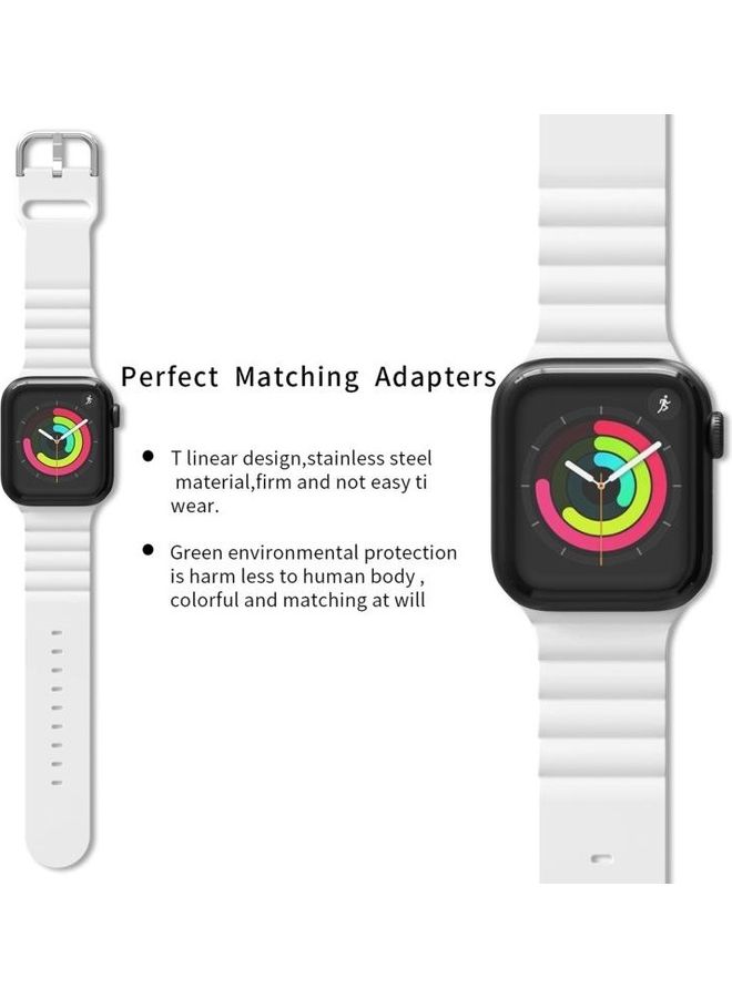 HuHa Ethnic Replacement Watchband for Apple Watch Series 1/2/3/4/5/6/7/SE 38/40/41mm White  - Image 5