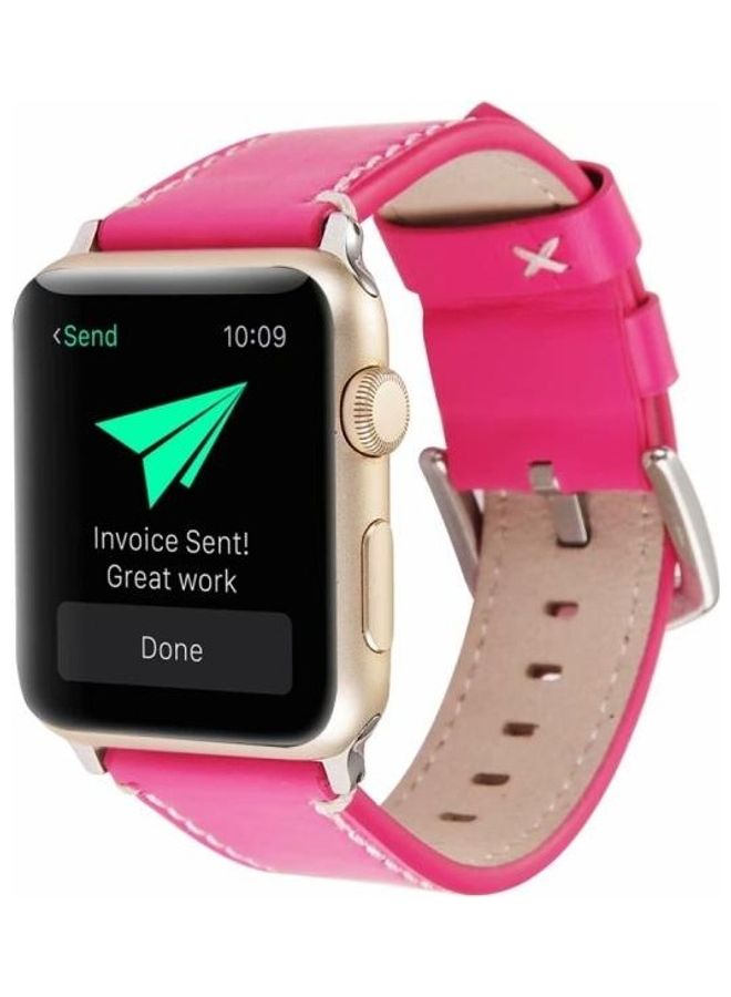 HuHa Ethnic Replacement Watchband for Apple Watch Series 1/2/3/4/5/6/7/SE 38/40/41mm Rose Red - Image 3
