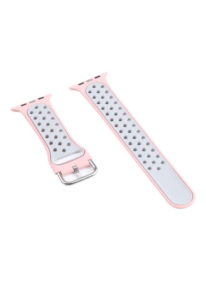 HuHa Metal Buckle Silicone Replacement Watchband For Apple Watch Series 7/6/SE/5/4/3/2/1 42/44/45mm Pink/Colourful - Image 4